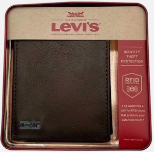 Levi's‎ Men's Trifold Wallet Brown Identity Theft Protection RFID-Blocking